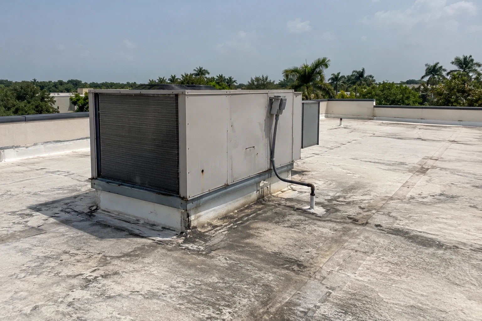 A commercial roof inspection